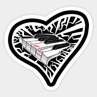 Halloween crazy pianist Sticker